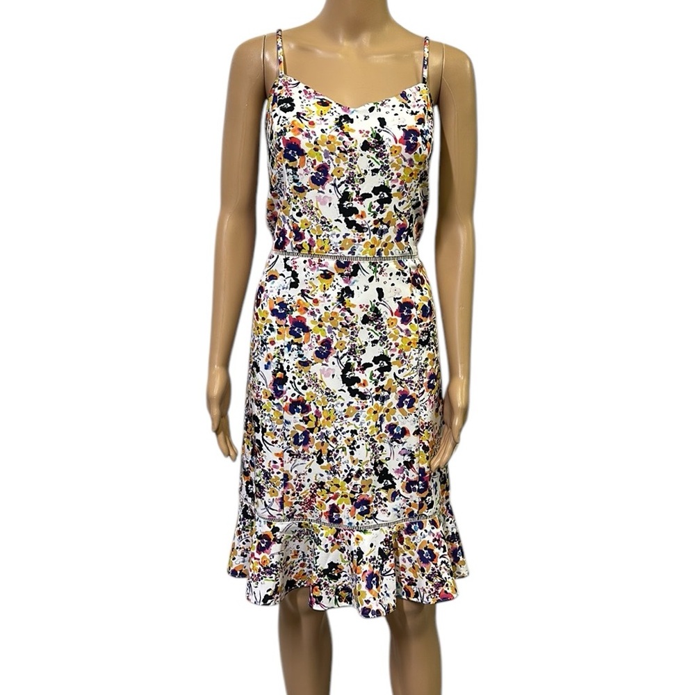 Betsey Johnson Floral Bloom Spaghetti Strap Sleeveless Zip Back Dress Womens 14